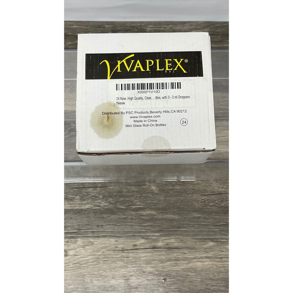 Vivaplex‎ 24 Pack Mini Glass Roll-On Bottles 3ml Clear Essential Oil Vials VM-24